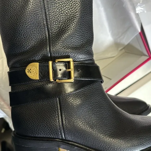 Vince Camuto Women's Gini Knee High Black Leather Boot- Size 9M
