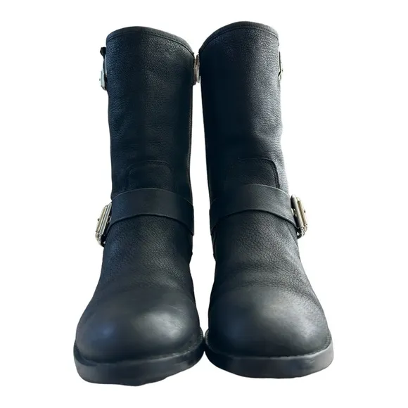 Vince Camuto Women's Windy Motorcycle Leather Boots Size 7M Black