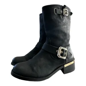 Vince Camuto Women's Windy Motorcycle Leather Boots Size 7M Black