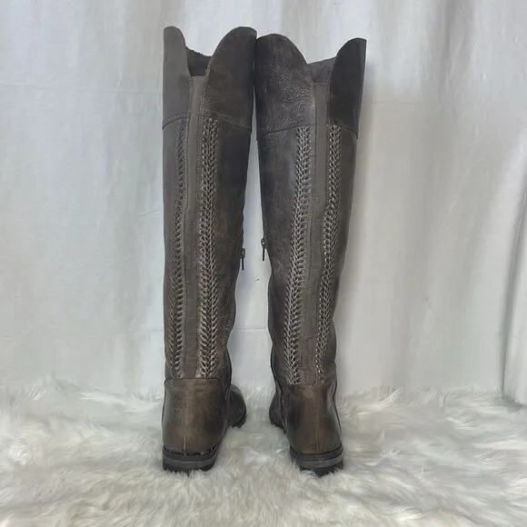 Vince Camuto Pedra Grey Leather Over The Knee Riding Boots Sz 9