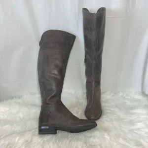 Vince Camuto Pedra Grey Leather Over The Knee Riding Boots Sz 9