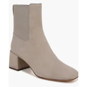 Vince Kimmy Block Heel Suede Leather Ankle Boots in Hazelstone Gray NWOB Size 9