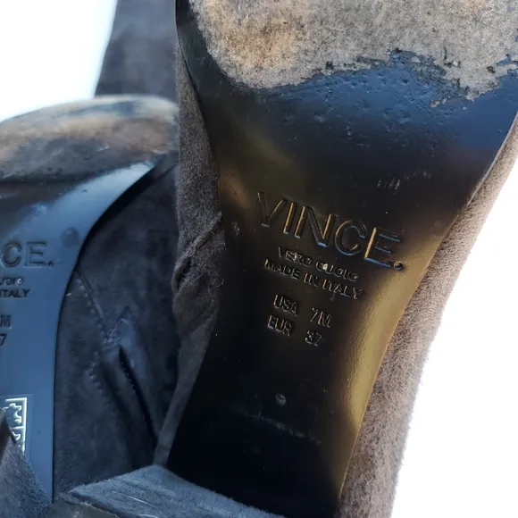 VINCE Suede Gray Over Knee Boots