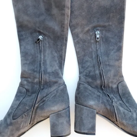 VINCE Suede Gray Over Knee Boots