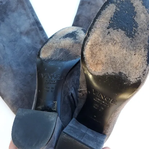 VINCE Suede Gray Over Knee Boots