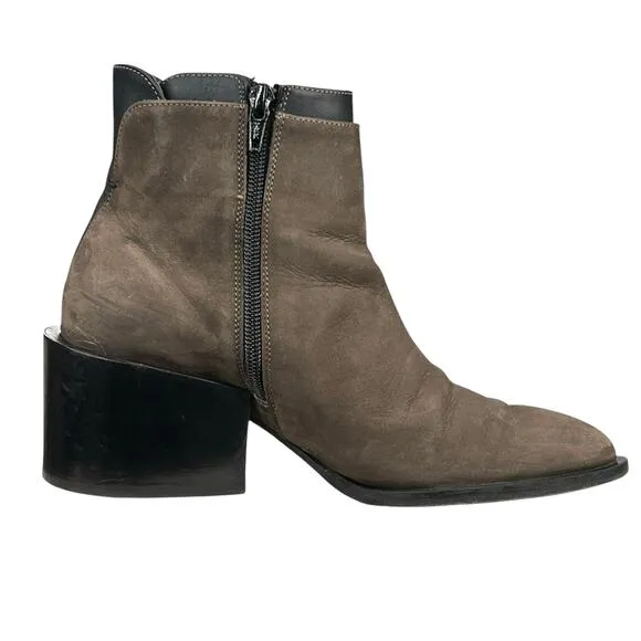 Vince Women’s Brown Suede Block Heel Ankle Boot Size 37 US 6.5
