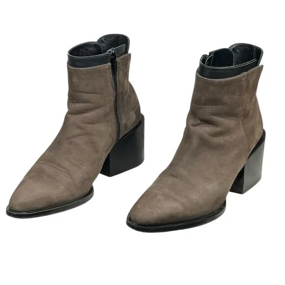 Vince Women’s Brown Suede Block Heel Ankle Boot Size 37 US 6.5