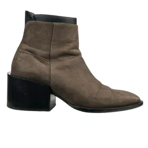 Vince Women’s Brown Suede Block Heel Ankle Boot Size 37 US 6.5