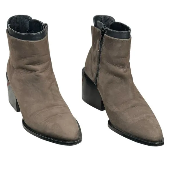Vince Women’s Brown Suede Block Heel Ankle Boot Size 37 US 6.5