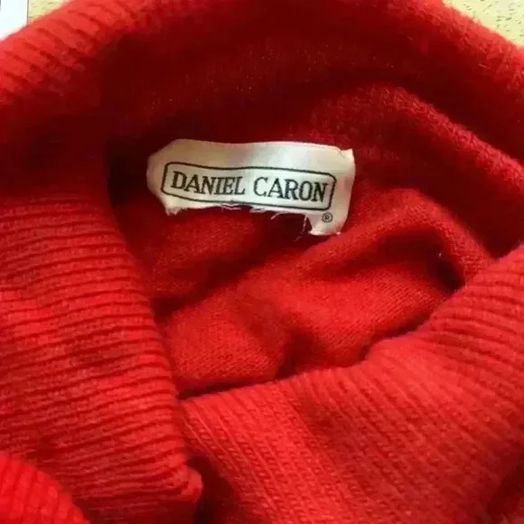 Vintage 80's Daniel‎ Caron 100% Cashmere Red Sweater Dress / Tunic Size S