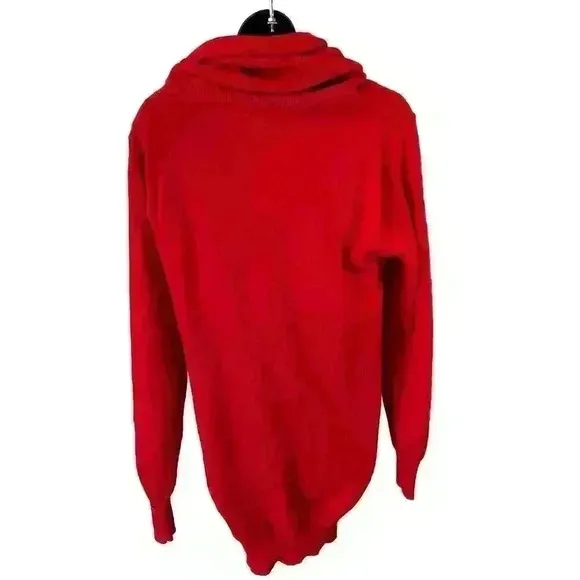 Vintage 80's Daniel‎ Caron 100% Cashmere Red Sweater Dress / Tunic Size S