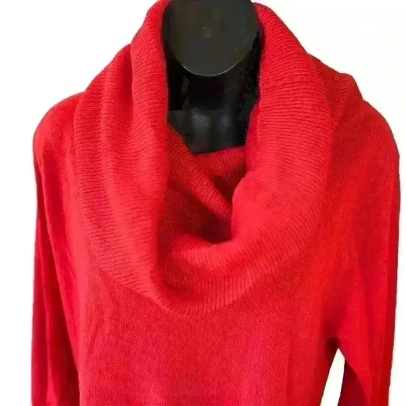 Vintage 80's Daniel‎ Caron 100% Cashmere Red Sweater Dress / Tunic Size S