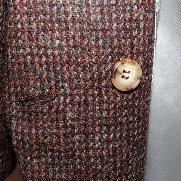 Vintage 80s/90s Land's End Charter Collection Harris Tweed Pure Wool Blazer