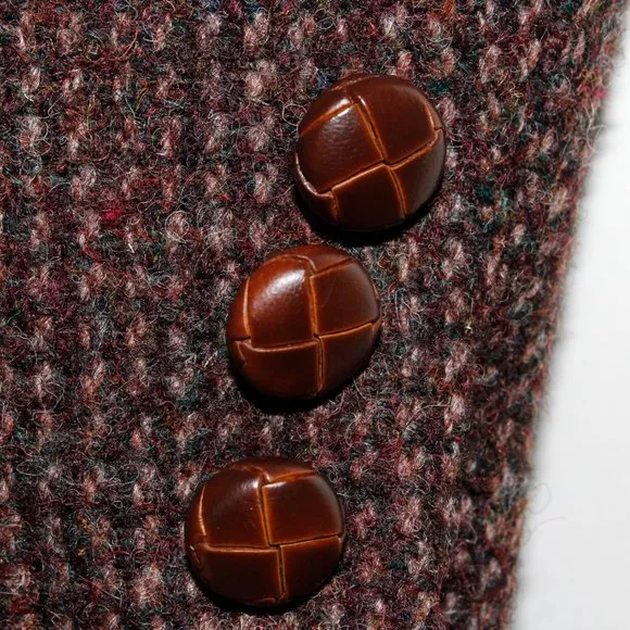 Vintage 80s/90s Land's End Charter Collection Harris Tweed Pure Wool Blazer