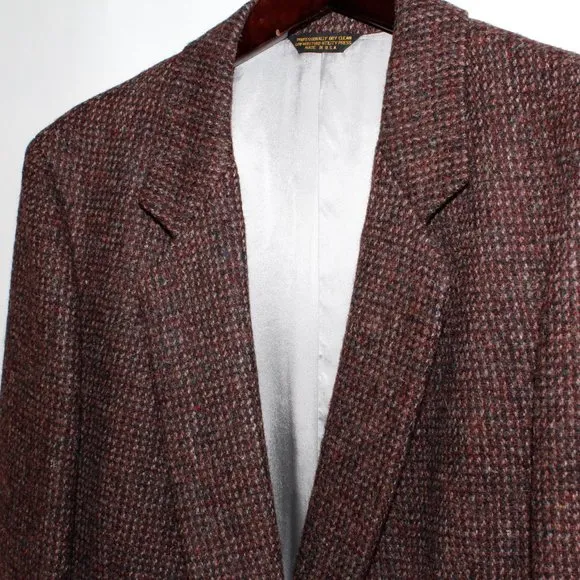Vintage 80s/90s Land's End Charter Collection Harris Tweed Pure Wool Blazer