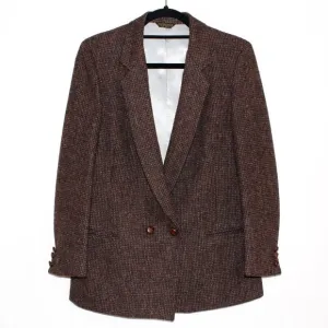Vintage 80s/90s Land's End Charter Collection Harris Tweed Pure Wool Blazer