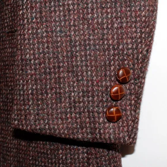 Vintage 80s/90s Land's End Charter Collection Harris Tweed Pure Wool Blazer