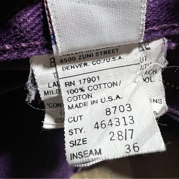 Vintage 90s Rocky Mountain Purple High-Waisted Western Riding Jeans Women’s 28/7