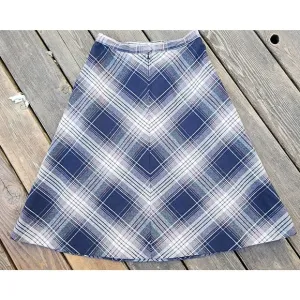 Vintage 90s Y2K Evan Picone Tartan Plaid Wool. blend A-line Midi Skirt sz 9/10