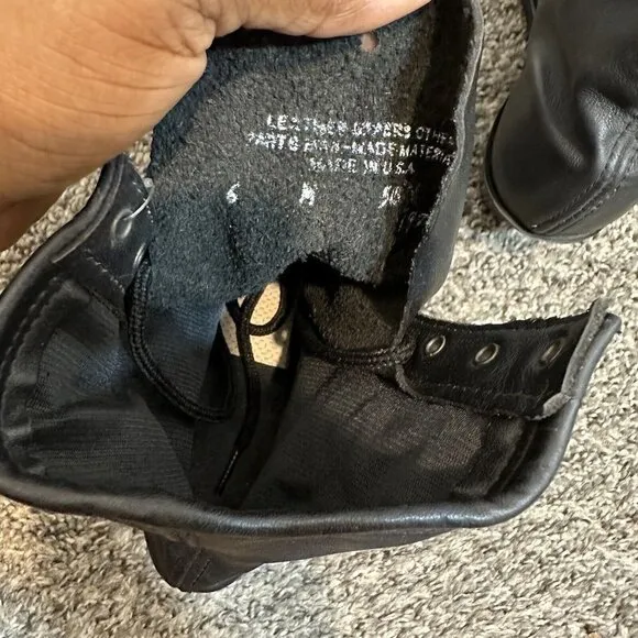 Vintage Abilene Lace Up Western Parker Boots Womens Size 6 M Black Leather New