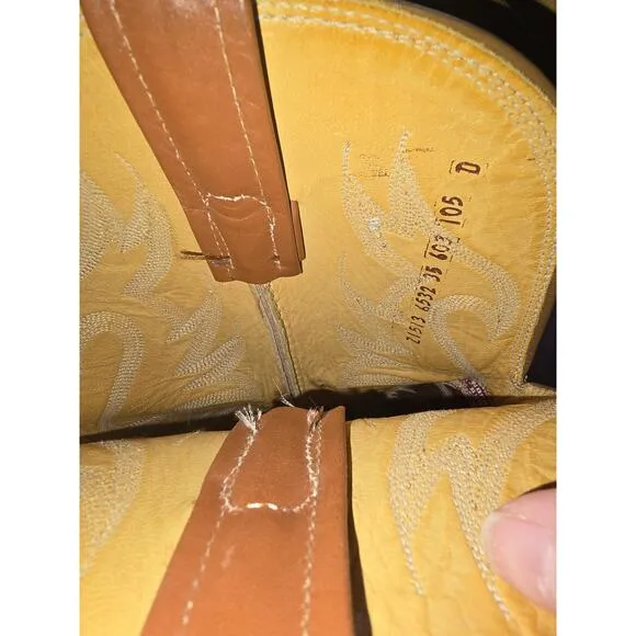 Vintage Biltrite Western Boots Cowboy Tan/Brown Leather Men's Size 10.5D Vibram