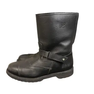 Vintage BMW Leather Riding Boots Men’s 14 Made In USA Black Logo Motorcycle