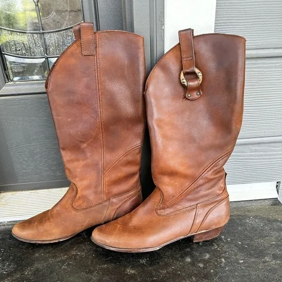 Vintage cowgirl Dexter riding boots western Roadeo genuine leather 9.5 c…​​