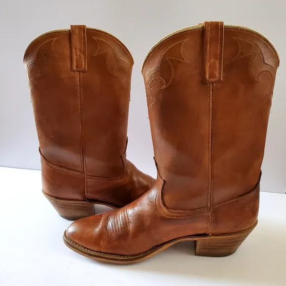Vintage Dingo Men's Brown Leather Western Boots Size 11D