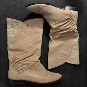 Vintage Etienne Aigner Riding Leather Women's Boots size 10N Alligator Croc 80’s