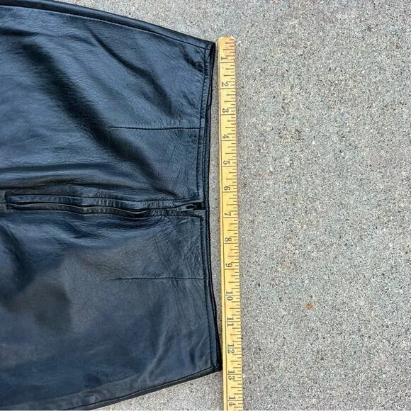 Vintage Firenze Skirt Black Butter Soft Leather Pencil Straight Western Boho 4
