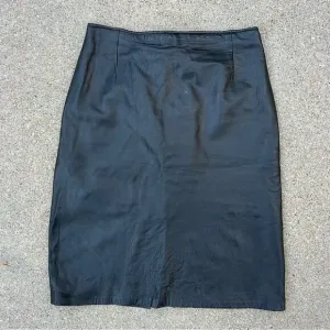 Vintage Firenze Skirt Black Butter Soft Leather Pencil Straight Western Boho 4