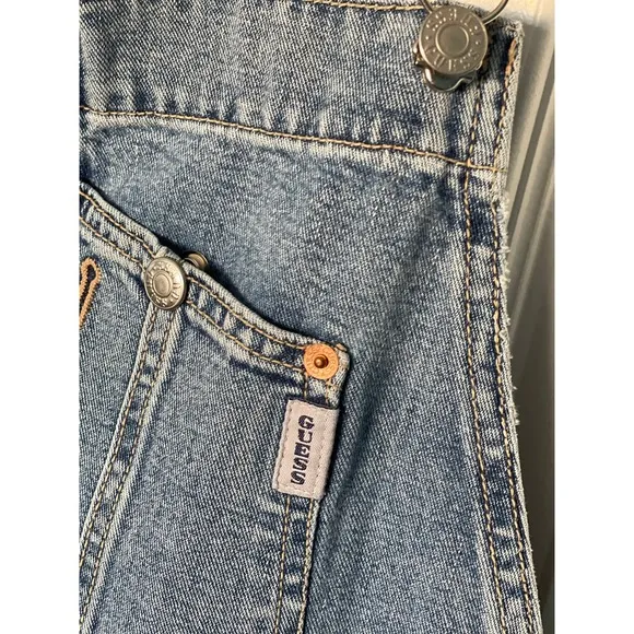 Vintage Guess Denim Overalls, Retro Hip Hop Fashion, Size L 1990’s Jean Overalls