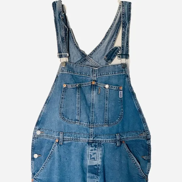 Vintage Guess Denim Overalls, Retro Hip Hop Fashion, Size L 1990’s Jean Overalls