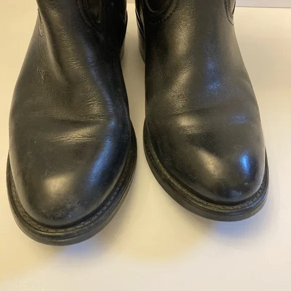 Vintage Hypalon Black Leather Heeled Boots Men’s Size 8.5 Made in USA
