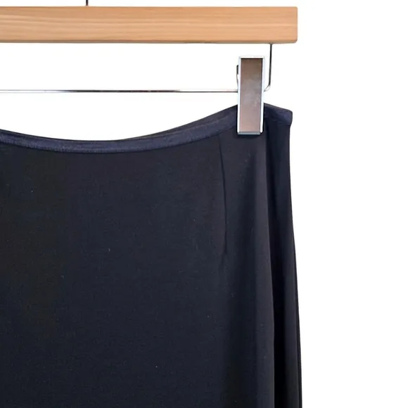 Vintage J. Jill Ponte Knit Full Length Maxi Skirt Large Petite Black Stretchy