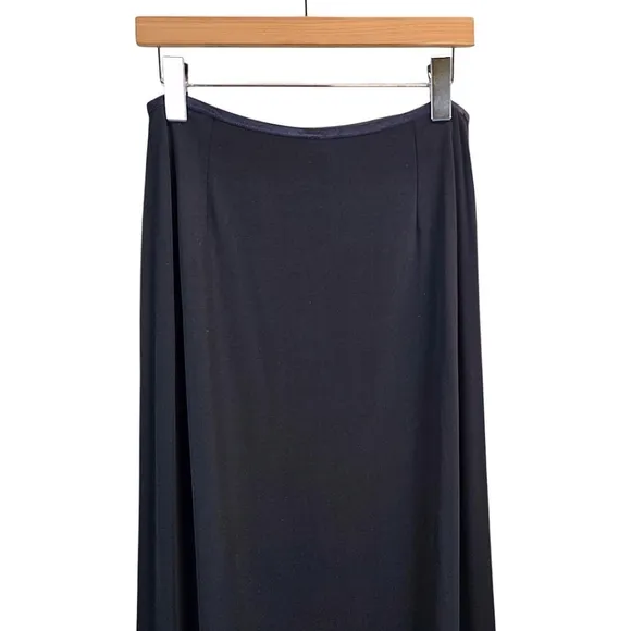 Vintage J. Jill Ponte Knit Full Length Maxi Skirt Large Petite Black Stretchy