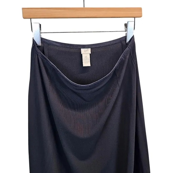 Vintage J. Jill Ponte Knit Full Length Maxi Skirt Large Petite Black Stretchy