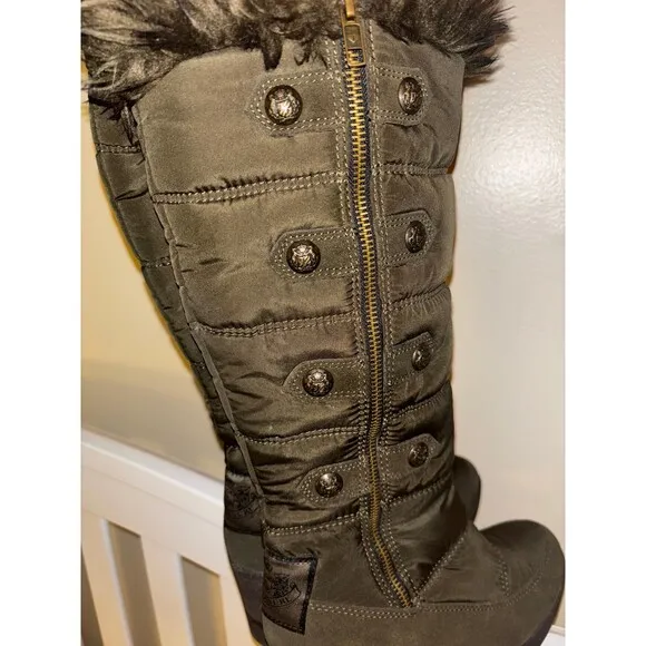 Vintage juicy couture olive snow boots