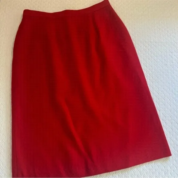 Vintage King Street 70s 80s 100% wool Mini Skirt Red, Size 12 with Pockets