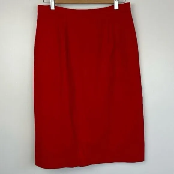 Vintage King Street 70s 80s 100% wool Mini Skirt Red, Size 12 with Pockets