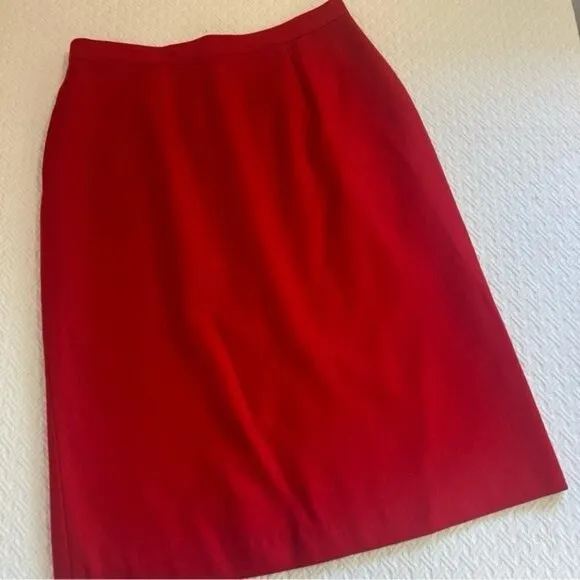 Vintage King Street 70s 80s 100% wool Mini Skirt Red, Size 12 with Pockets