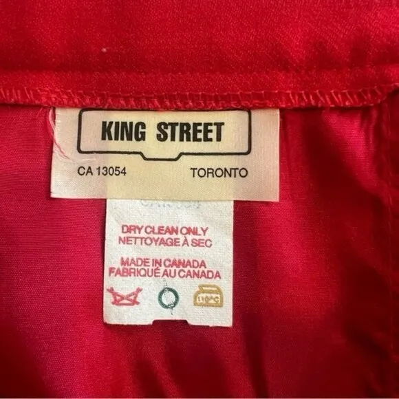 Vintage King Street 70s 80s 100% wool Mini Skirt Red, Size 12 with Pockets