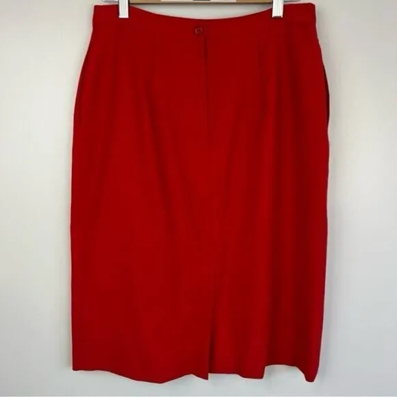 Vintage King Street 70s 80s 100% wool Mini Skirt Red, Size 12 with Pockets