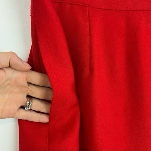 Vintage King Street 70s 80s 100% wool Mini Skirt Red, Size 12 with Pockets