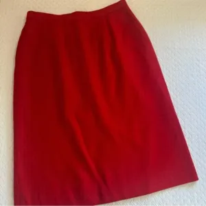 Vintage King Street 70s 80s 100% wool Mini Skirt Red, Size 12 with Pockets