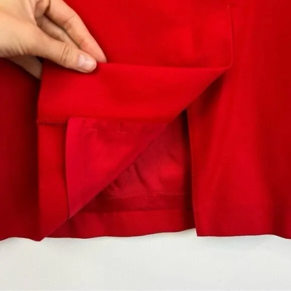 Vintage King Street 70s 80s 100% wool Mini Skirt Red, Size 12 with Pockets