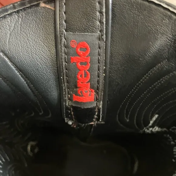 Vintage Laredo Black Leather Cowboy Boots 10.5