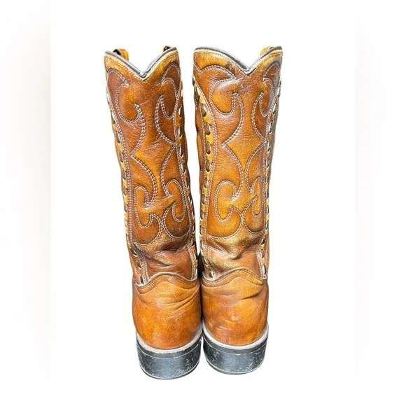 Vintage Leather Cowboy Boots - Men’s Size 9.5