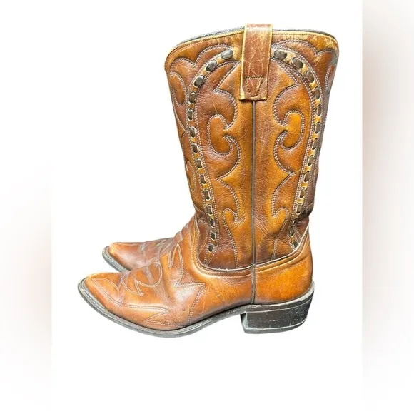 Vintage Leather Cowboy Boots - Men’s Size 9.5