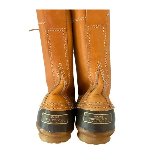 Vintage LL Bean Bean Maine Hunting Boots Women’s 8 Brown and black with gum sole